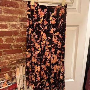Boho free people midi skirt with slit